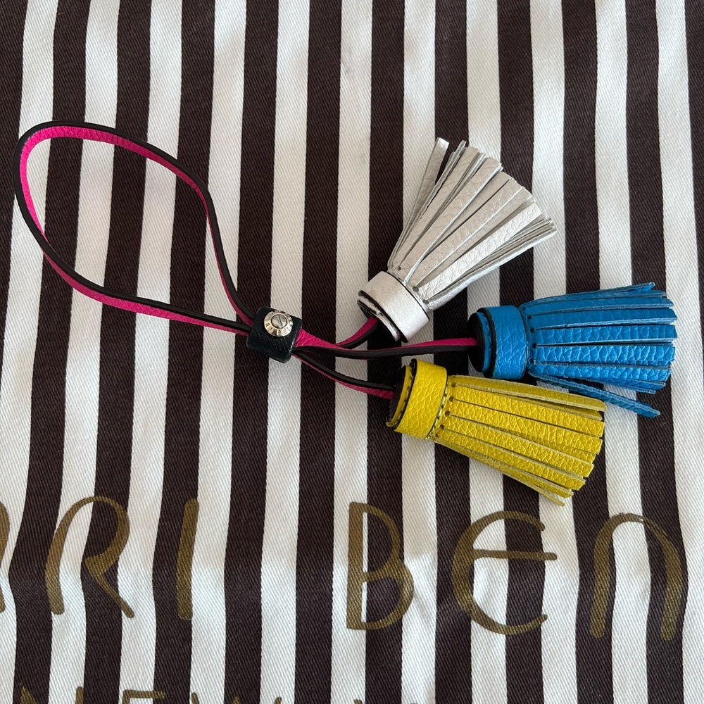 New Henri Bendel leather tassel bag charm